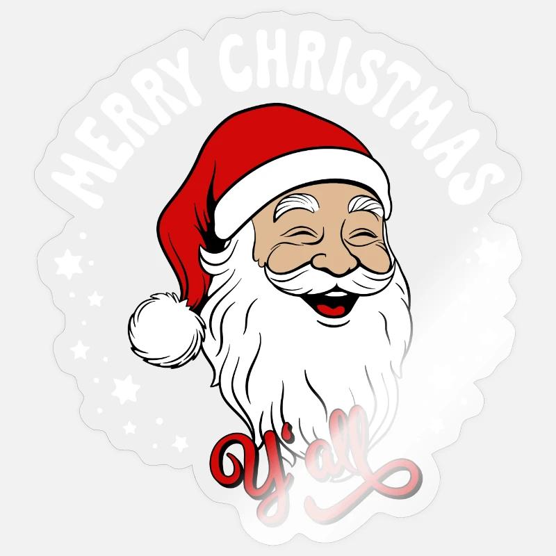 Joyeux Noël Pull de Noël moche Weihnachten - Sticker taille S (10 x 10 cm) - brillant transparent