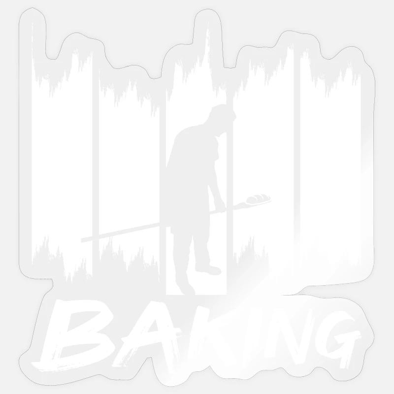Lustiges Backen - Sticker Größe S (10 x 10 cm) - Transparent glänzend