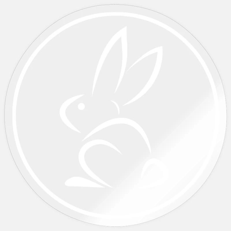 White Rabbit, Rabbit Logo - Sticker size S (10 x 10 cm) - transparent glossy