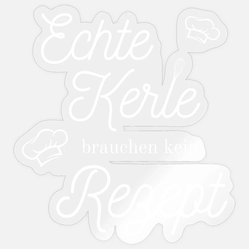 Echte Kerle Rezept Kochen Geschenk Sticker Größe S (10 x 10 cm)