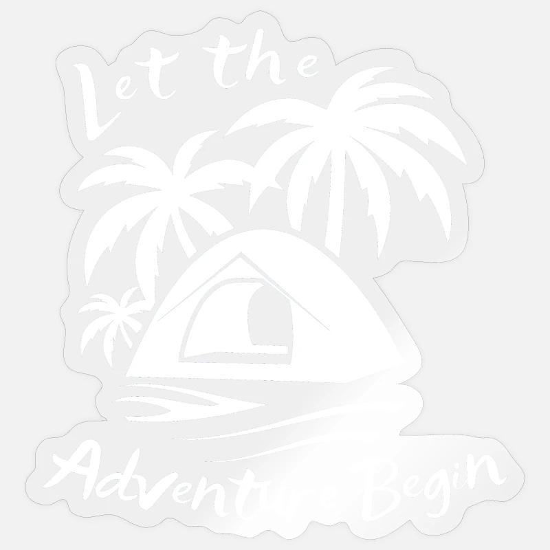 Que l’aventure commence - Camping - Sticker taille S (10 x 10 cm) - brillant transparent