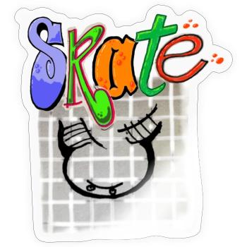 Skate - Sticker Größe S (10 x 10 cm) - Transparent glänzend - Vorne