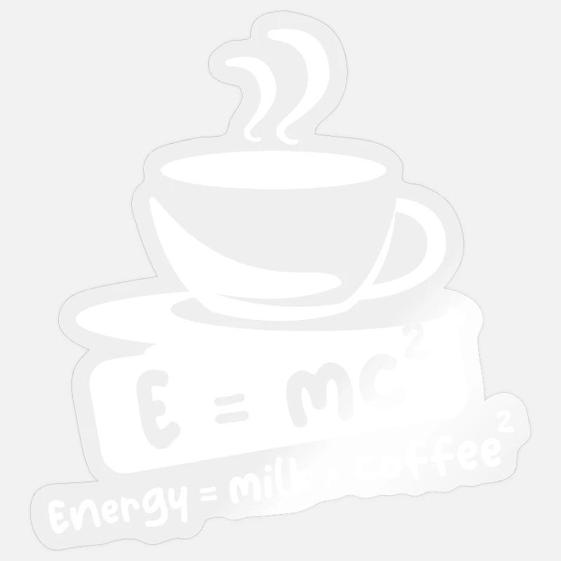 E= mc2 Kaffee lustige Sprüche Einstein Cafe Symbol Sticker Größe S (10 x 10 cm)