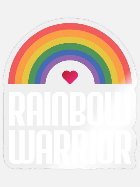 LGBTQ-Pride-Monat - Rainbow Warrior - Sticker Größe S (10 x 10 cm) - Transparent glänzend