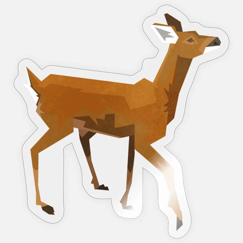 Chevreuil - Sticker taille S (10 x 10 cm) - brillant transparent