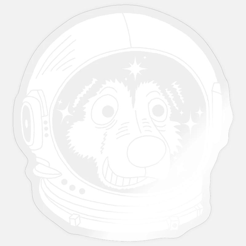 Chien astronaute - Sticker taille S (10 x 10 cm) - brillant transparent