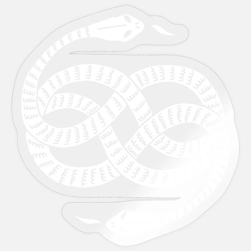 Infinite White Snakes - Sticker size S (10 x 10 cm) - transparent glossy