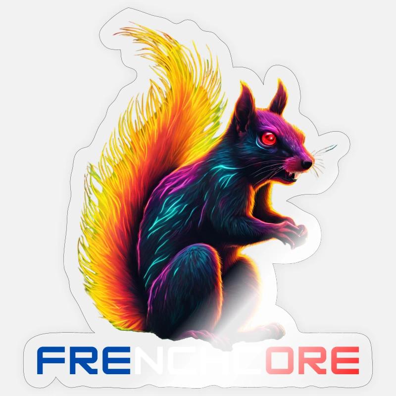 Frenchcore Eichhörnchen Sticker Größe S (10 x 10 cm)