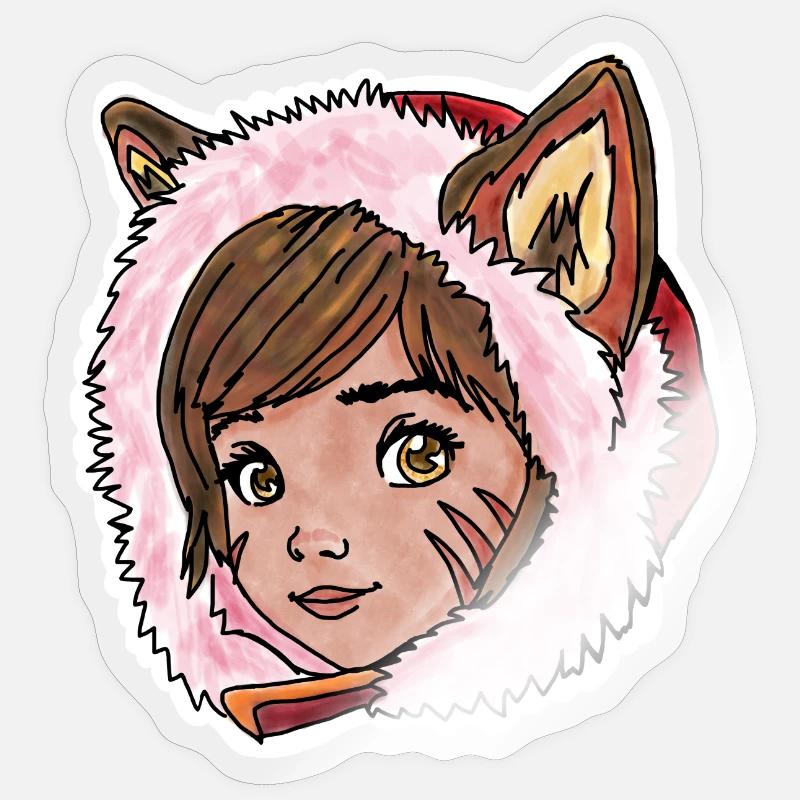 Rotkäppchen als kleiner Wolf - Sticker Größe S (10 x 10 cm) - Transparent glänzend