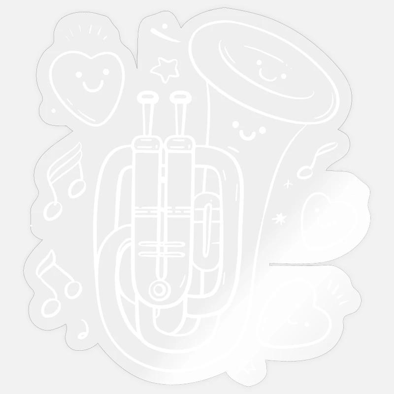 Tuba Comic Sticker size S (10 x 10 cm)