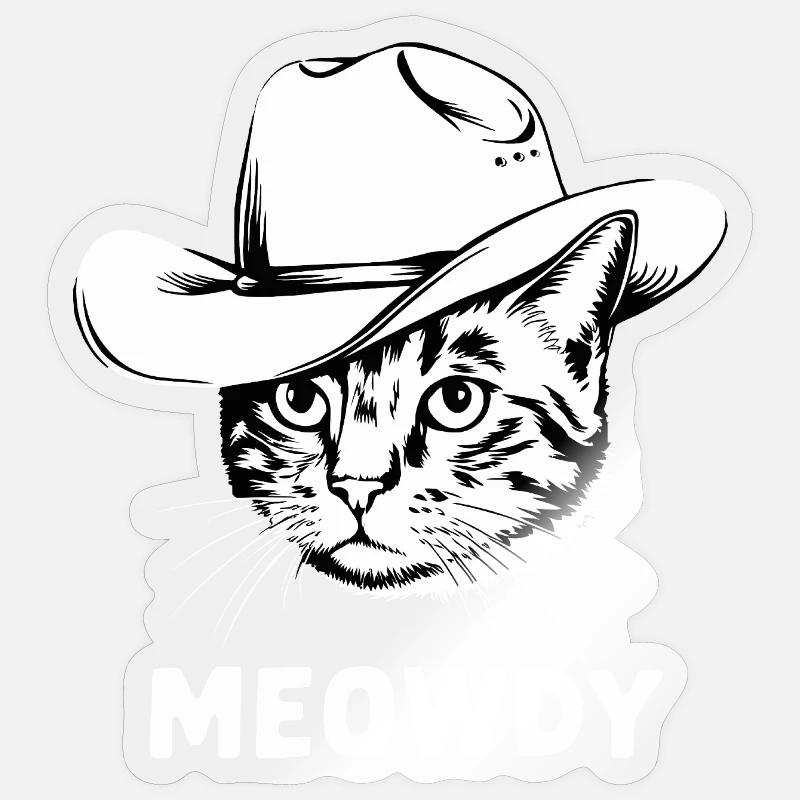Miaou Chat - Sticker taille S (10 x 10 cm) - brillant transparent
