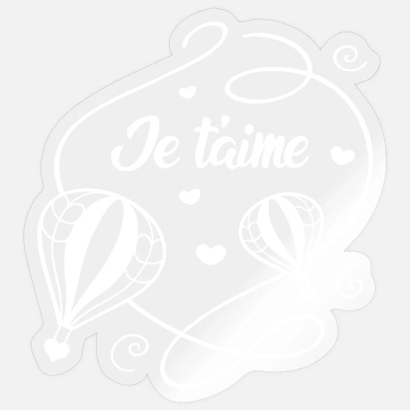 Ich liebe dich - Sticker Größe S (10 x 10 cm) - Transparent glänzend