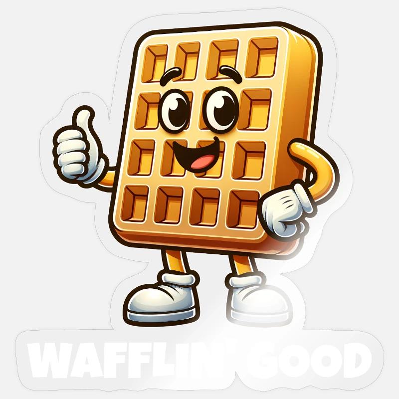 Wafflin' Good - Sticker taille S (10 x 10 cm) - brillant transparent