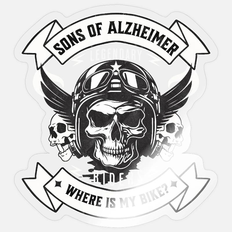 Fils d’Alzheimer | Où est mon vélo ? - Sticker taille S (10 x 10 cm) - brillant transparent