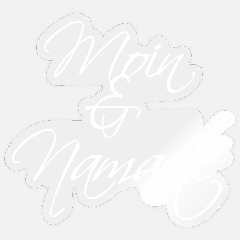 Moin & Namaste, blanc - Sticker taille S (10 x 10 cm) - brillant transparent