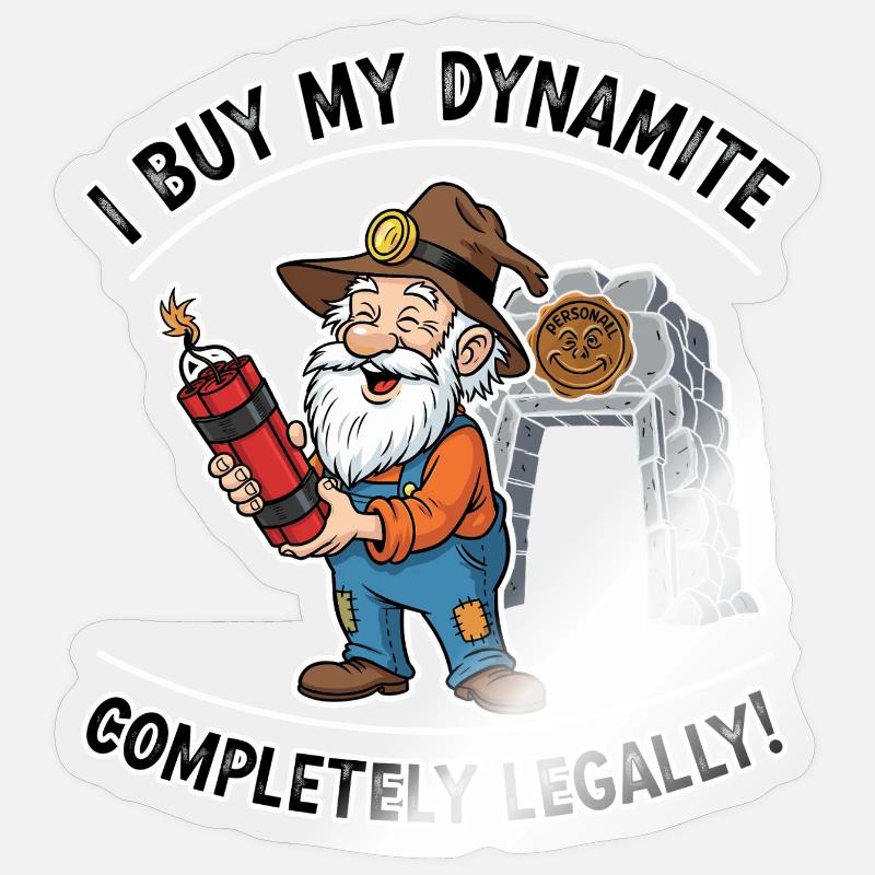 Dynamite Miner ! - Sticker size S (10 x 10 cm) - transparent glossy