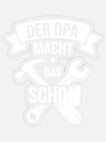 Opa Geschenkidee Bastler reparieren Handwerker - Sticker Größe S (10 x 10 cm) - Transparent glänzend