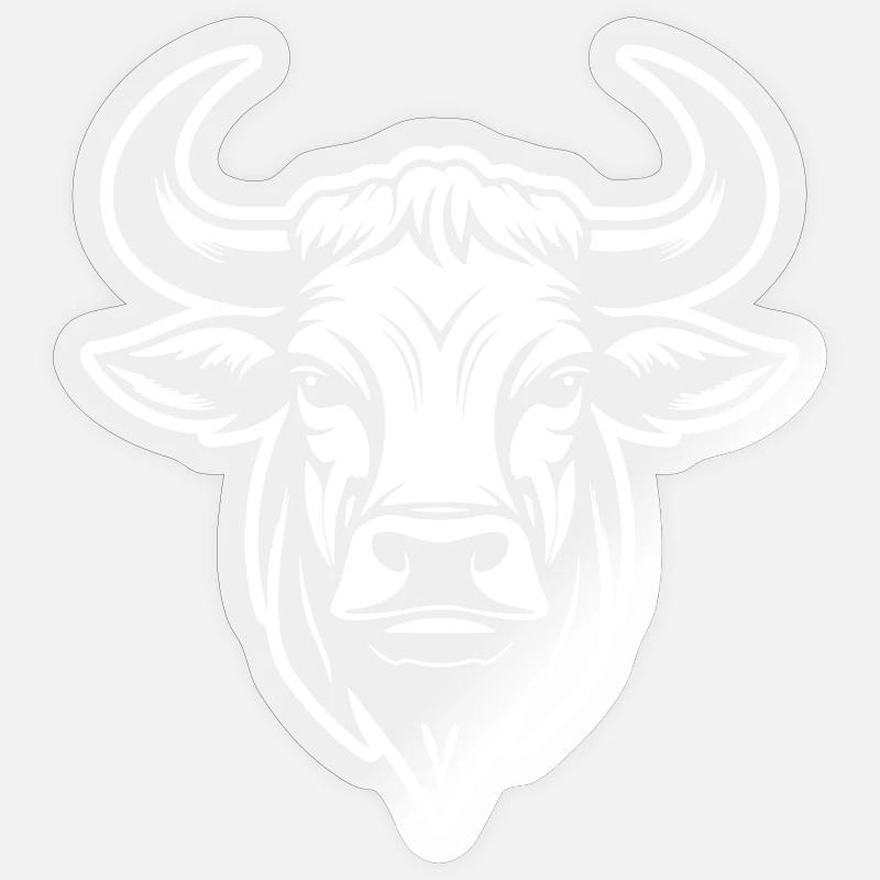 Bull Head Taurus - Sticker size S (10 x 10 cm) - transparent glossy