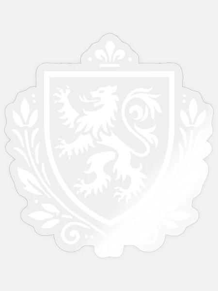 Löwenwappen Design – Mittelalter & Stolz - Sticker Größe S (10 x 10 cm) - Transparent glänzend