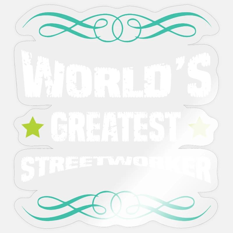 Weltbester Straßenarbeiter Sticker Größe S (10 x 10 cm)