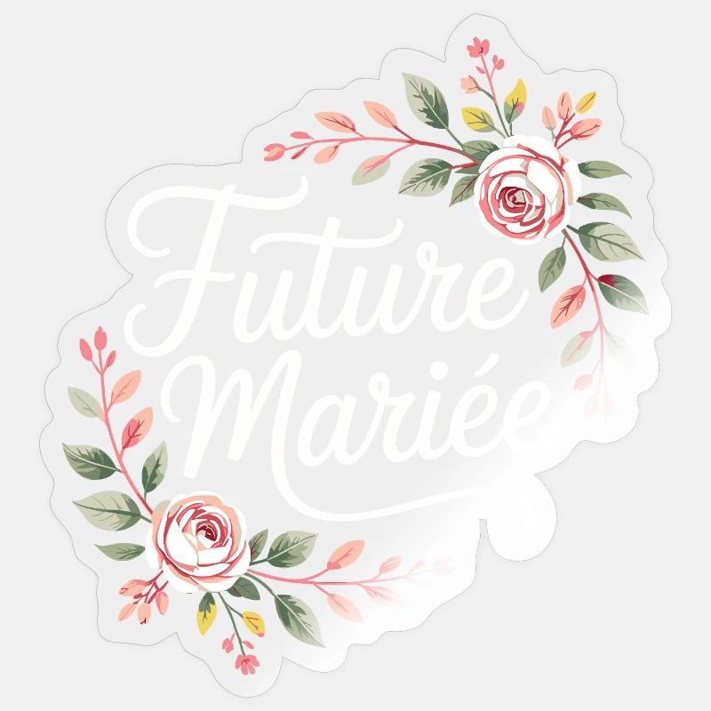 Team Mariage EVJF Future Mariée - Sticker taille S (10 x 10 cm) - brillant transparent