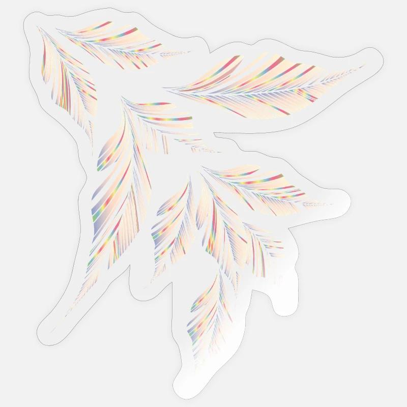 Delicately shimmering, feather-light leaf pattern - Sticker size S (10 x 10 cm) - transparent glossy
