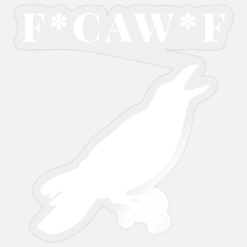 FCAWF Funny Crow Bird Design - Sticker size S (10 x 10 cm) - transparent glossy