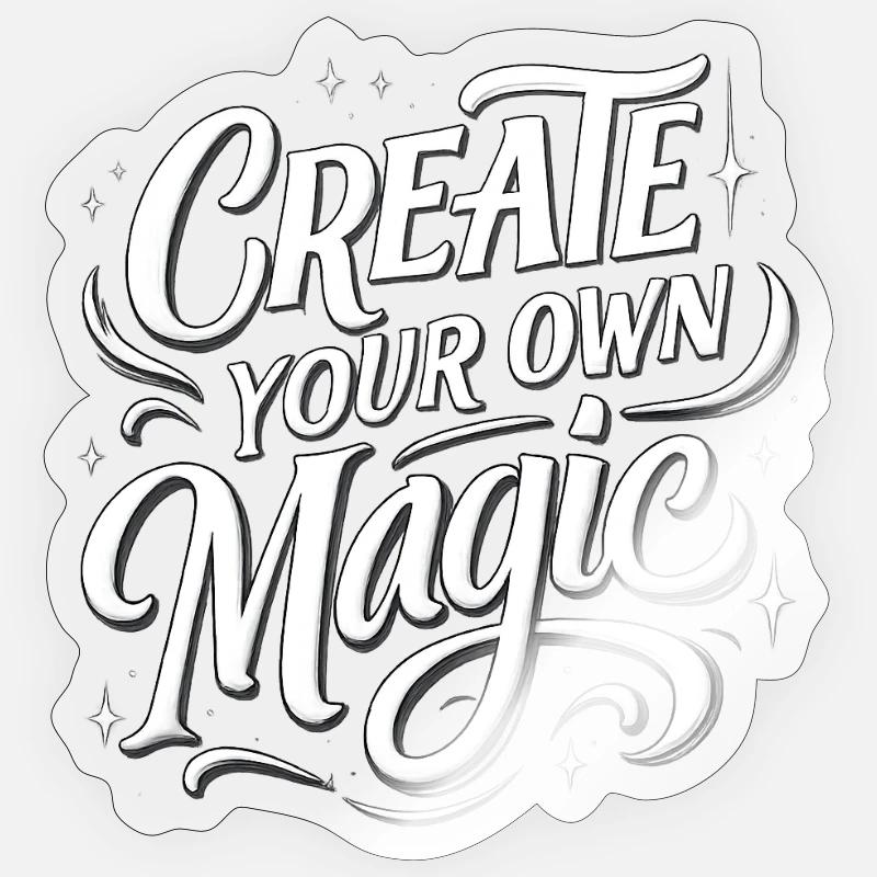 Create Your Own Magic Text - Sticker Größe S (10 x 10 cm) - Transparent glänzend