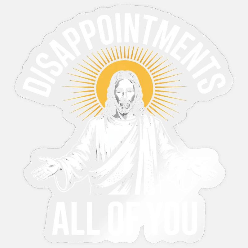 Déceptions à tous Jésus Soleil Tee Sticker taille S (10 x 10 cm)