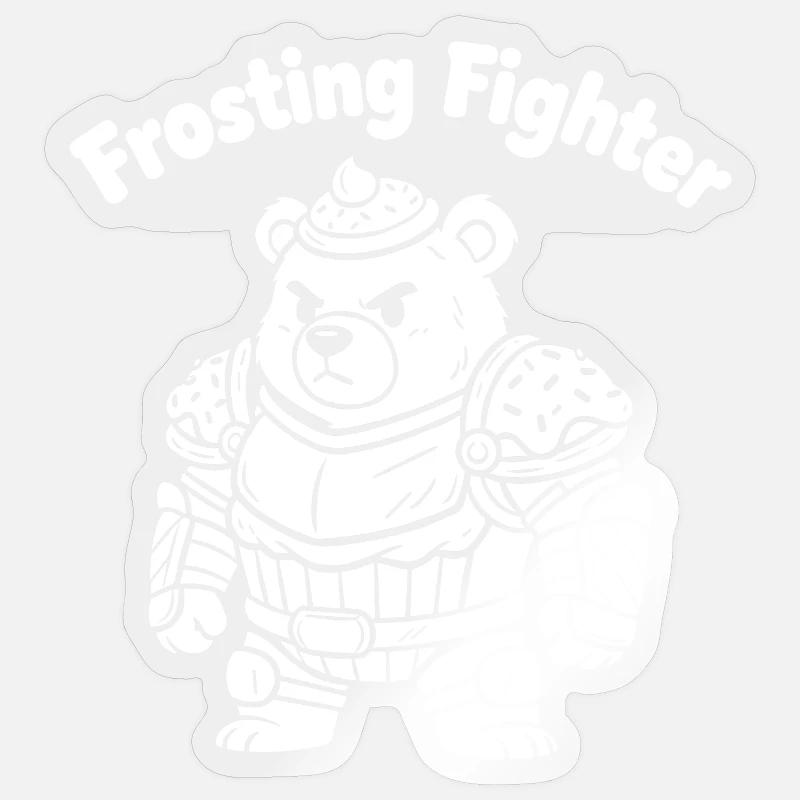 Ours Combattant Glaçé - Sticker taille S (10 x 10 cm) - brillant transparent