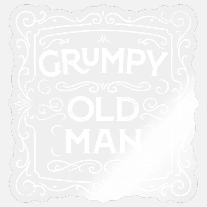Grumpy Old Man - Sticker size S (10 x 10 cm) - transparent glossy