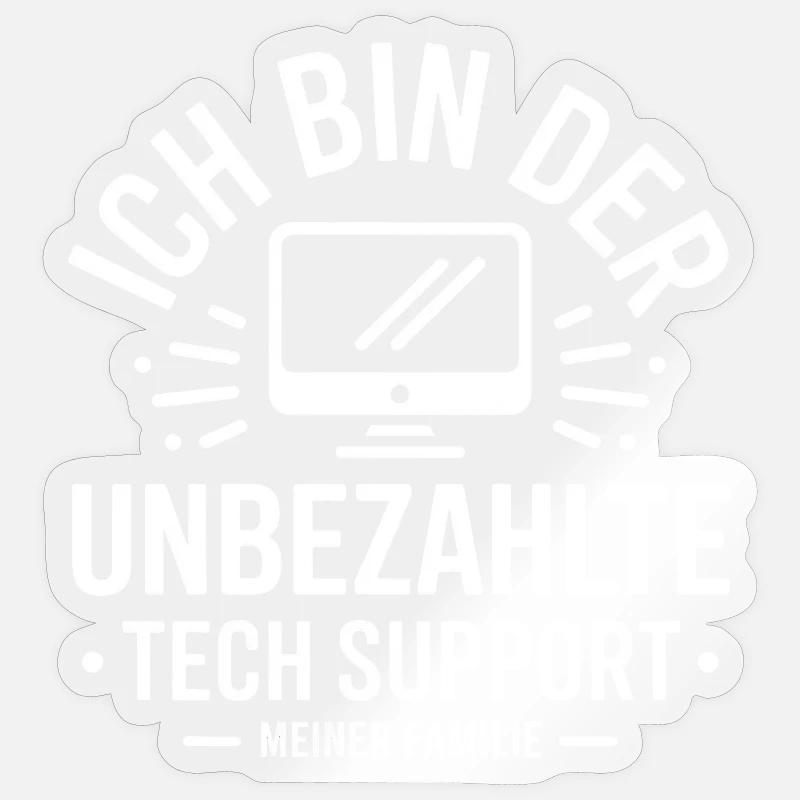 Unpaid Tech Support Sticker size S (10 x 10 cm)