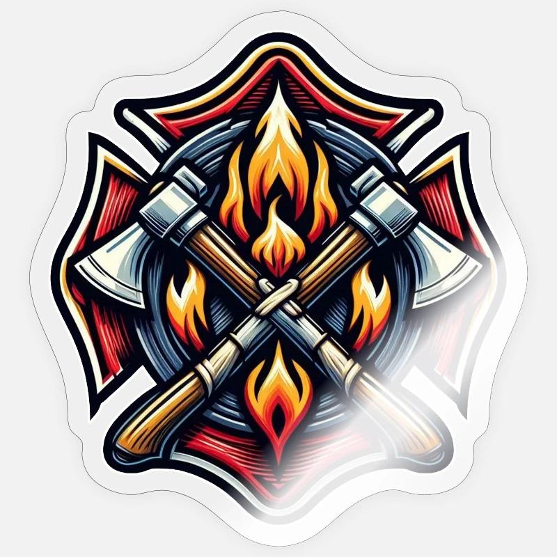 Fire Brigade Logo US Style - Sticker size S (10 x 10 cm) - transparent glossy