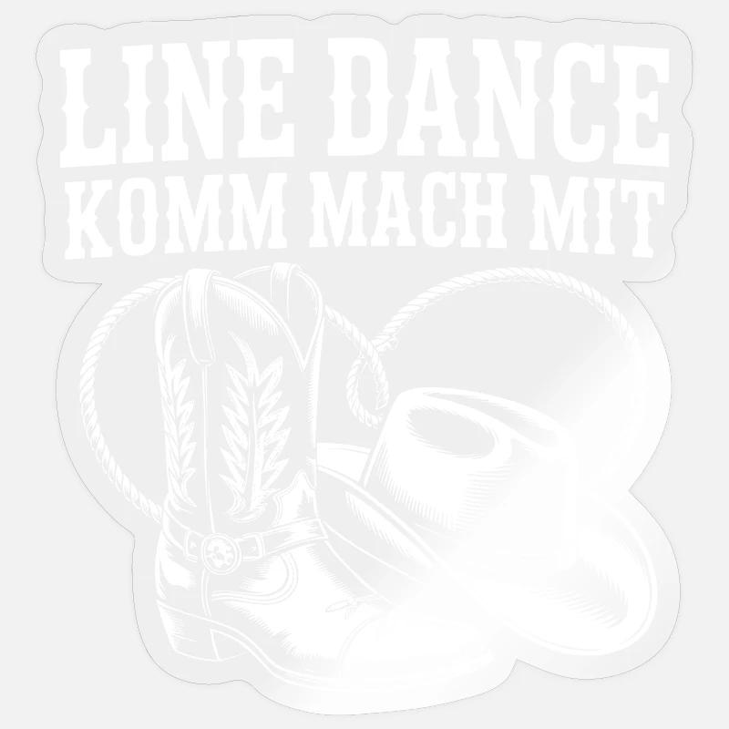 Line Dance Komm mach mit - Sticker Größe S (10 x 10 cm) - Transparent glänzend