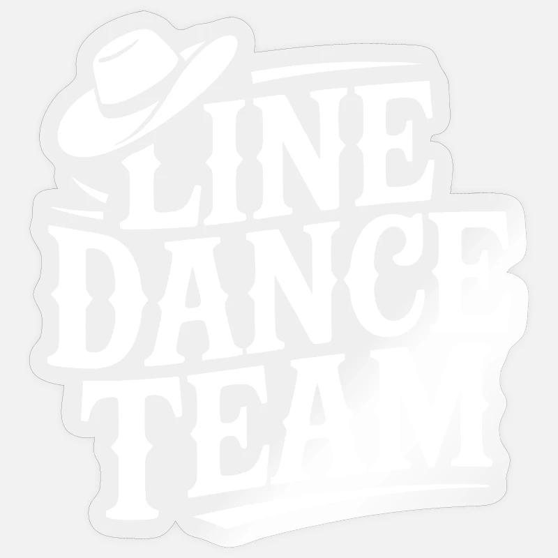 Line Dance Team Logo - Sticker size S (10 x 10 cm) - transparent glossy