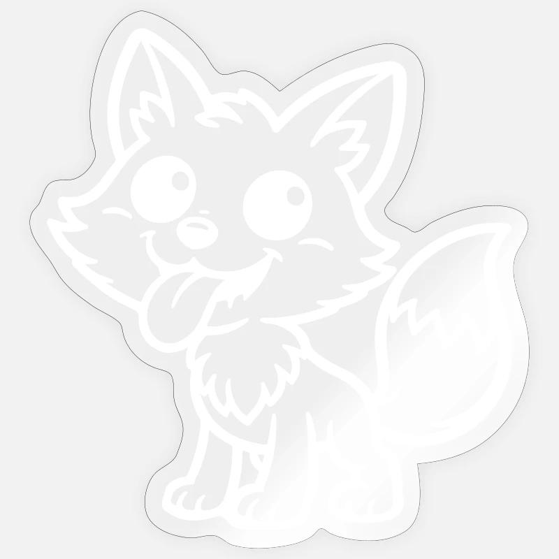 Fuchs Comic Lustig Sticker Größe S (10 x 10 cm)