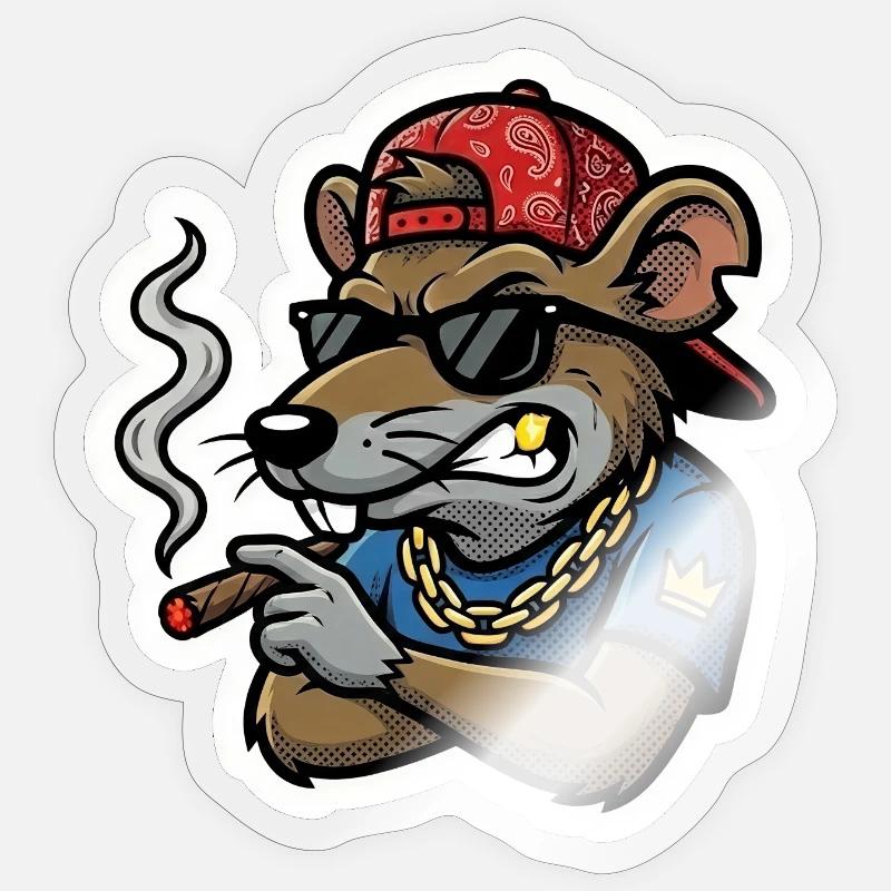 Rattenboss Zigarre - Sticker size S (10 x 10 cm) - transparent glossy