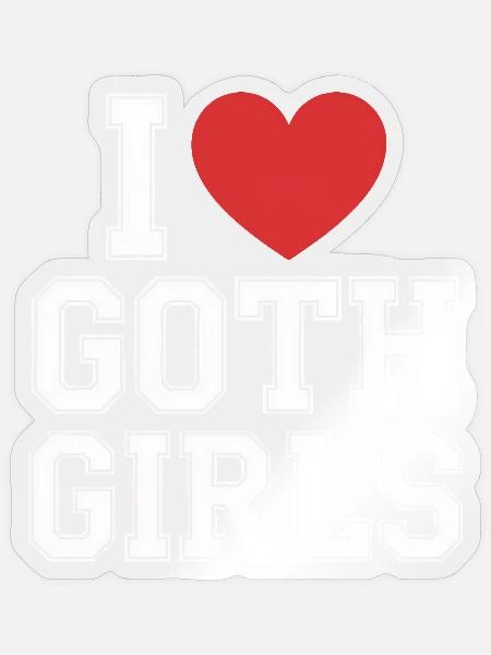 Ich liebe Goth Girls - Sticker Größe S (10 x 10 cm) - Transparent glänzend