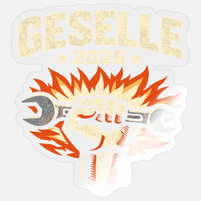 Examen de compagnon 2026 réussi - Sticker taille S (10 x 10 cm) - brillant transparent
