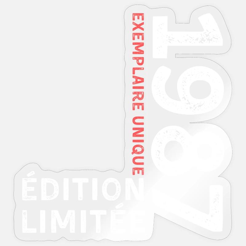 1987 vintage typographic style Sticker size S (10 x 10 cm)