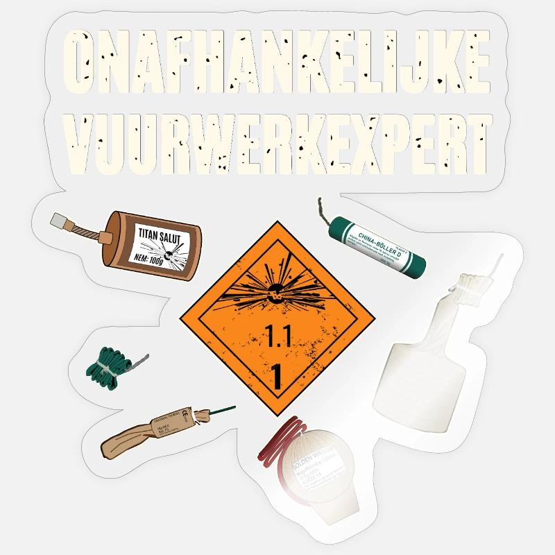 Onafhankelijke Vuurwerkexpert - Sticker taille S (10 x 10 cm) - brillant transparent