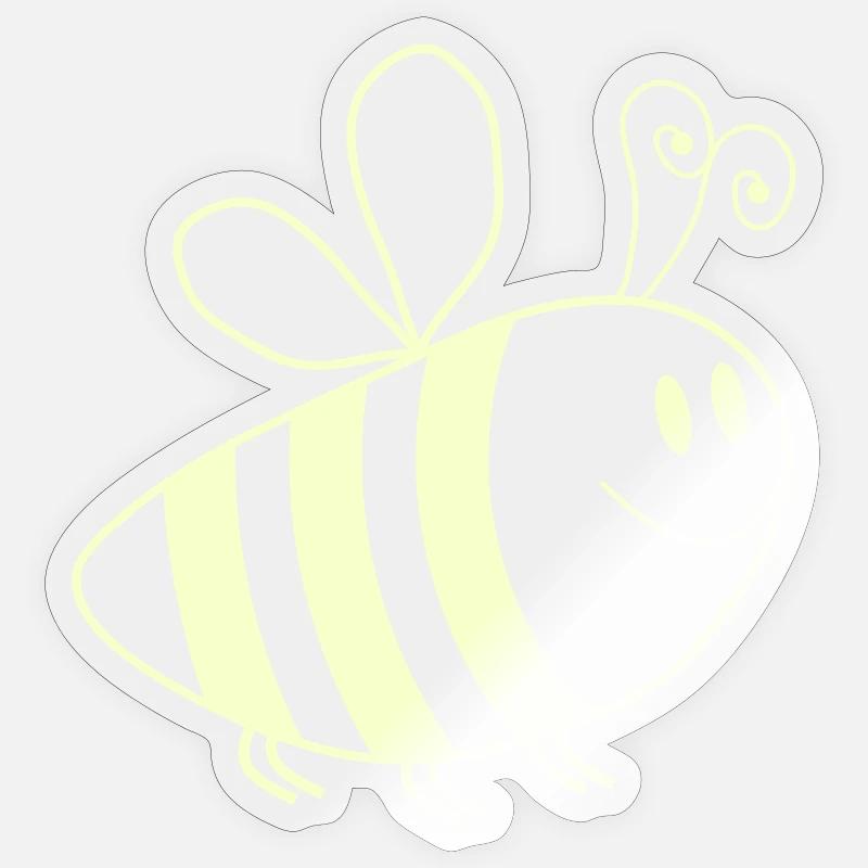 Smiling Bees Pattern - Sticker size S (10 x 10 cm) - transparent glossy