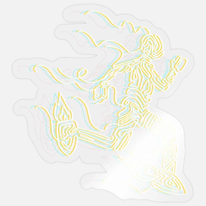 Stylized Rocket Runner - Sticker size S (10 x 10 cm) - transparent glossy