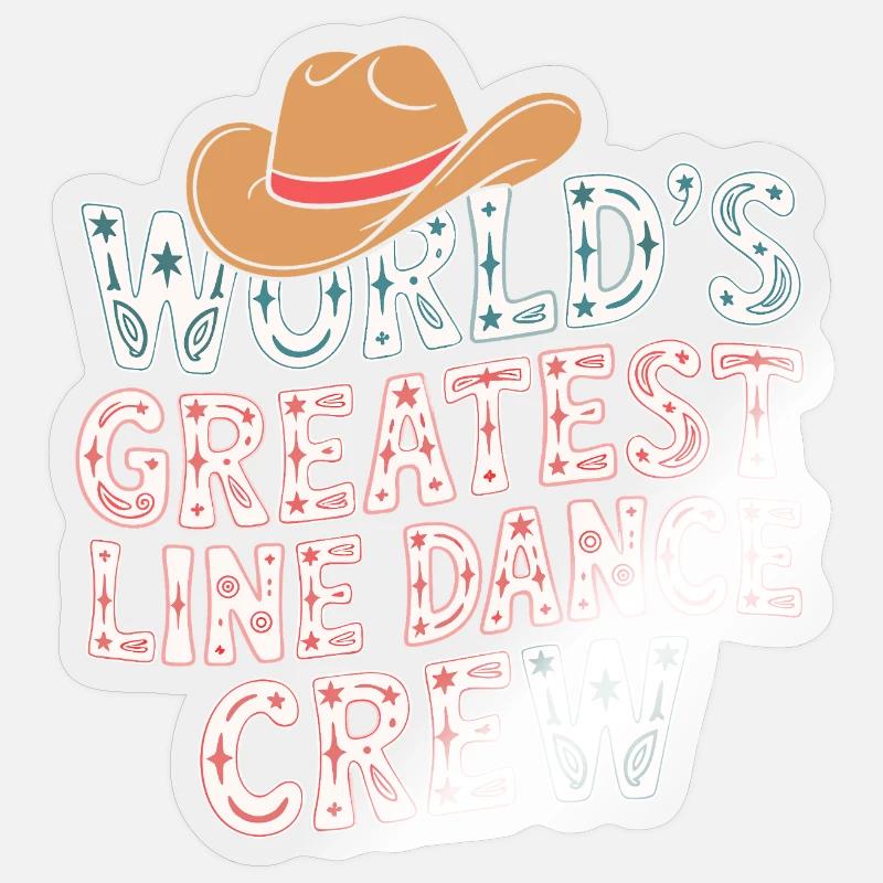 Weltweit Beste Line Dance Crew - Sticker Größe S (10 x 10 cm) - Transparent glänzend