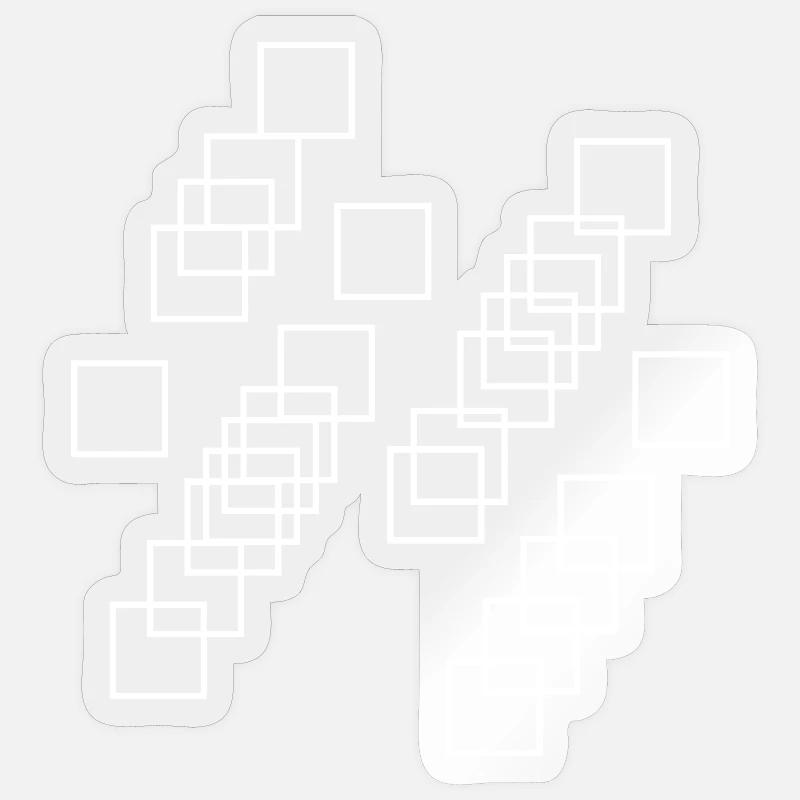 Diagonal Square Lattice - Sticker size S (10 x 10 cm) - transparent glossy