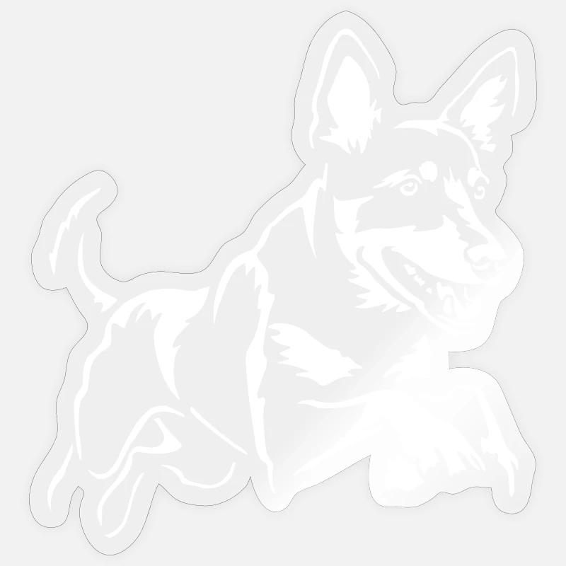 Australian Kelpie « Édition Noire » - Sticker taille S (10 x 10 cm) - brillant transparent