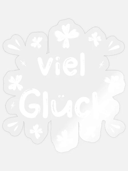 Viel Glück - Glücksbringer - Prüfung Operation - Sticker Größe S (10 x 10 cm) - Transparent glänzend