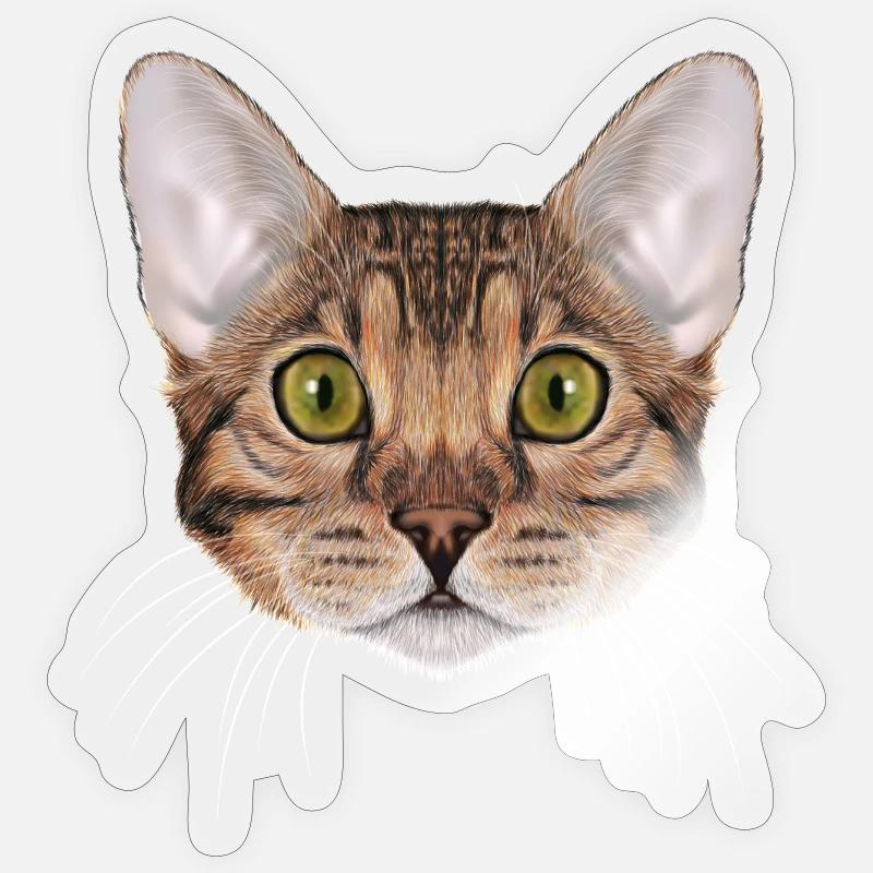 Bengalkatze  - Sticker Größe S (10 x 10 cm) - Transparent glänzend