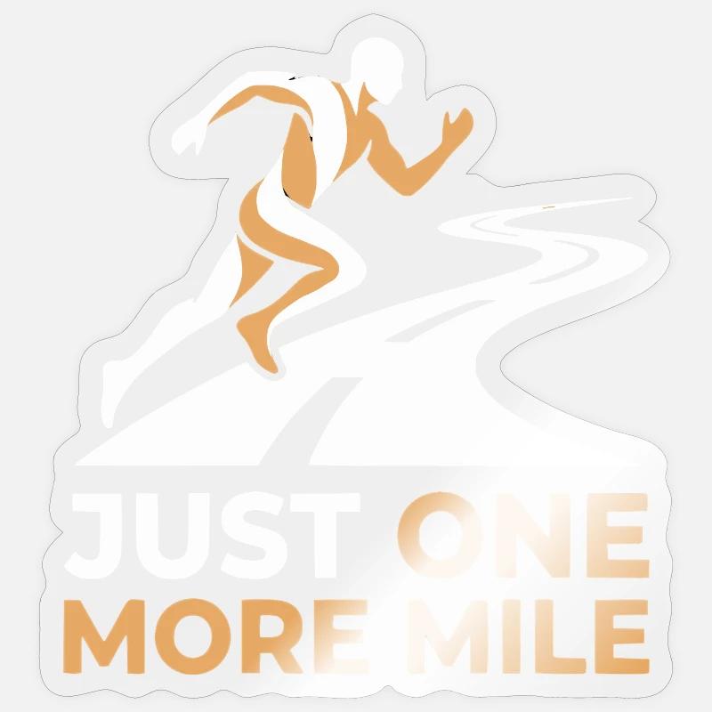 Motif de course juste un mile de plus - Sticker taille S (10 x 10 cm) - brillant transparent