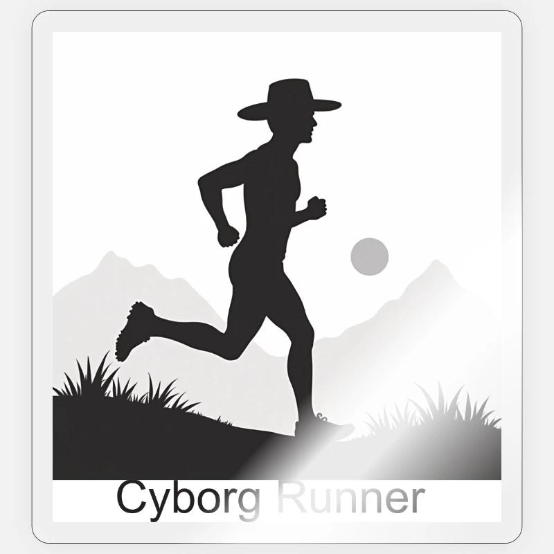 Coureur Cyborg - Sticker taille S (10 x 10 cm) - brillant transparent